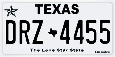 TX license plate DRZ4455