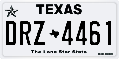 TX license plate DRZ4461
