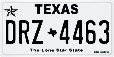 TX license plate DRZ4463