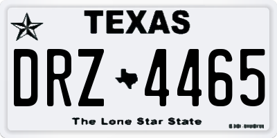 TX license plate DRZ4465