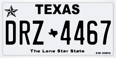 TX license plate DRZ4467