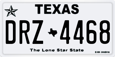 TX license plate DRZ4468