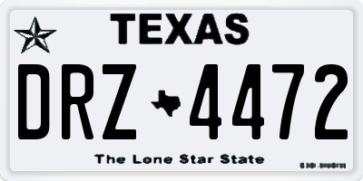 TX license plate DRZ4472