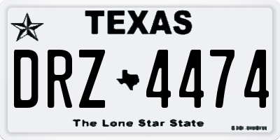 TX license plate DRZ4474