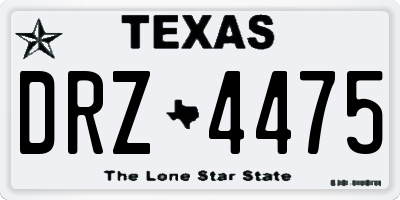 TX license plate DRZ4475
