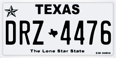 TX license plate DRZ4476