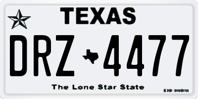 TX license plate DRZ4477
