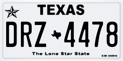 TX license plate DRZ4478