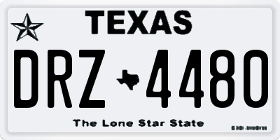 TX license plate DRZ4480