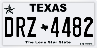 TX license plate DRZ4482
