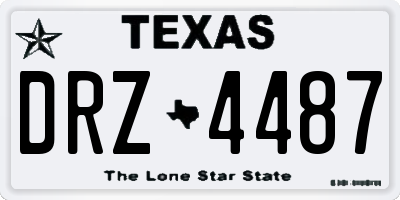 TX license plate DRZ4487