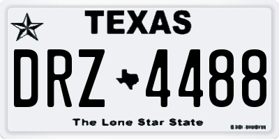 TX license plate DRZ4488