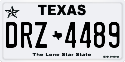 TX license plate DRZ4489