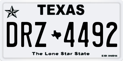 TX license plate DRZ4492