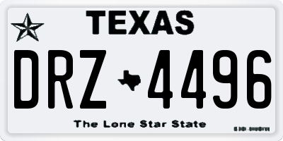 TX license plate DRZ4496