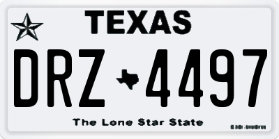 TX license plate DRZ4497