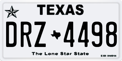 TX license plate DRZ4498