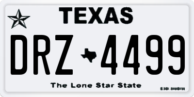 TX license plate DRZ4499