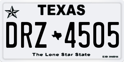 TX license plate DRZ4505