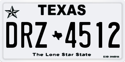 TX license plate DRZ4512