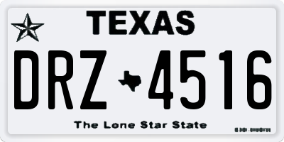 TX license plate DRZ4516