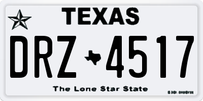 TX license plate DRZ4517