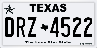 TX license plate DRZ4522
