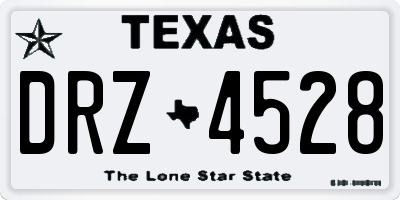 TX license plate DRZ4528