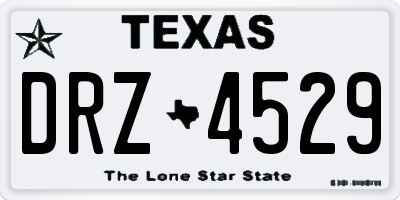 TX license plate DRZ4529