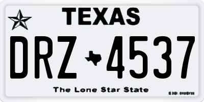 TX license plate DRZ4537