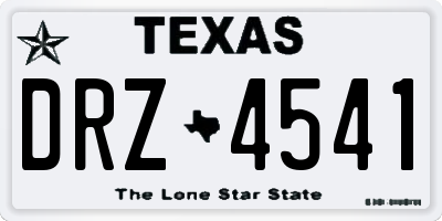TX license plate DRZ4541