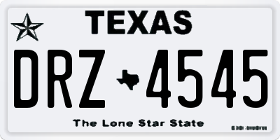 TX license plate DRZ4545