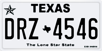 TX license plate DRZ4546