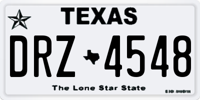 TX license plate DRZ4548