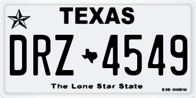 TX license plate DRZ4549