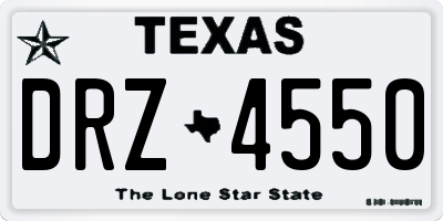 TX license plate DRZ4550
