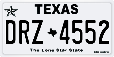 TX license plate DRZ4552