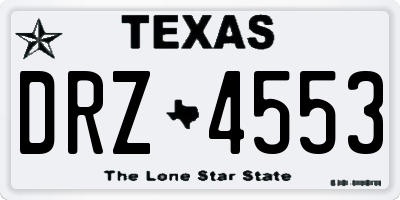 TX license plate DRZ4553