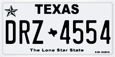 TX license plate DRZ4554