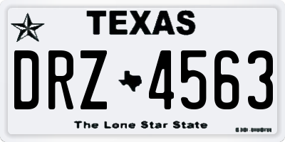 TX license plate DRZ4563