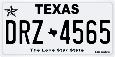 TX license plate DRZ4565