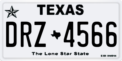 TX license plate DRZ4566