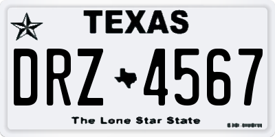 TX license plate DRZ4567