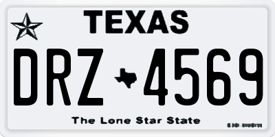 TX license plate DRZ4569