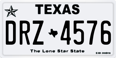 TX license plate DRZ4576