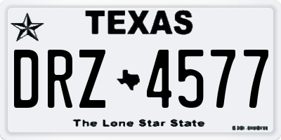 TX license plate DRZ4577