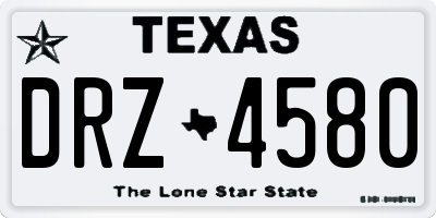TX license plate DRZ4580