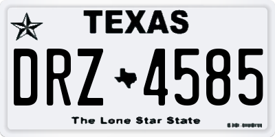 TX license plate DRZ4585