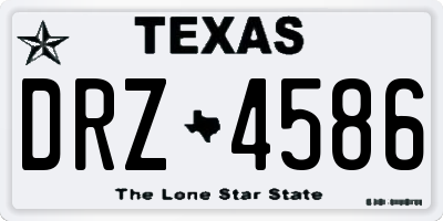 TX license plate DRZ4586