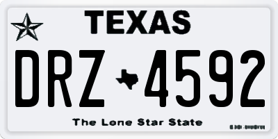 TX license plate DRZ4592